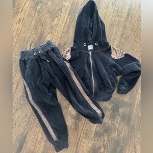 Lola + The Boys Black and Gold Hoodie